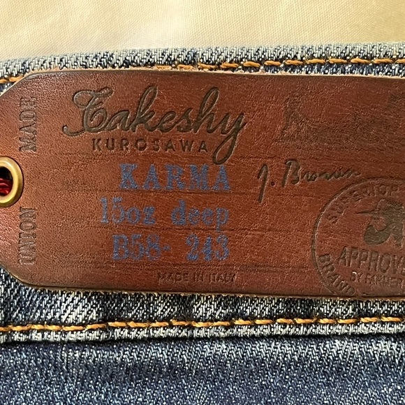 Takeshy Kurosawa Distressed Paint Splattered Jeans Button Fly Mens 32 Stretch - Picture 11 of 16